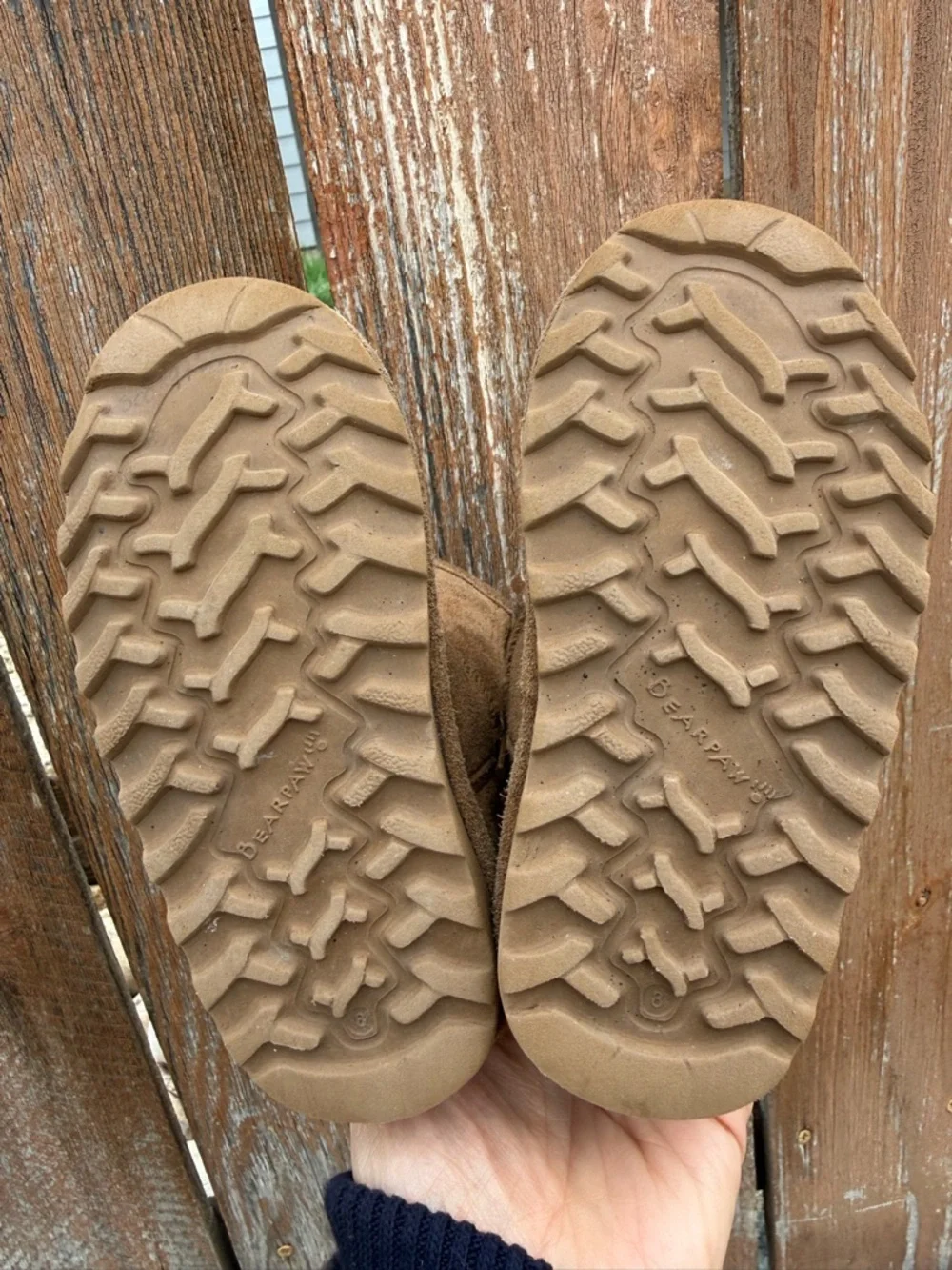 BEARPAW Kids Elle Brown Tan Suede Wool Side Zip Boots Size 8